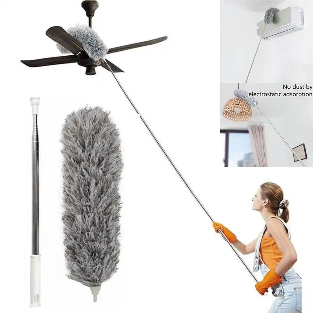 Grey Flexible Microfiber Duster – Bendable Long Reach Cleaning Brush for Home & Office